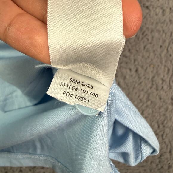 Rhone Delta Pique Polo Shirt Mens Medium Blue Performance Stretch Golf Mesh - Picture 4 of 9